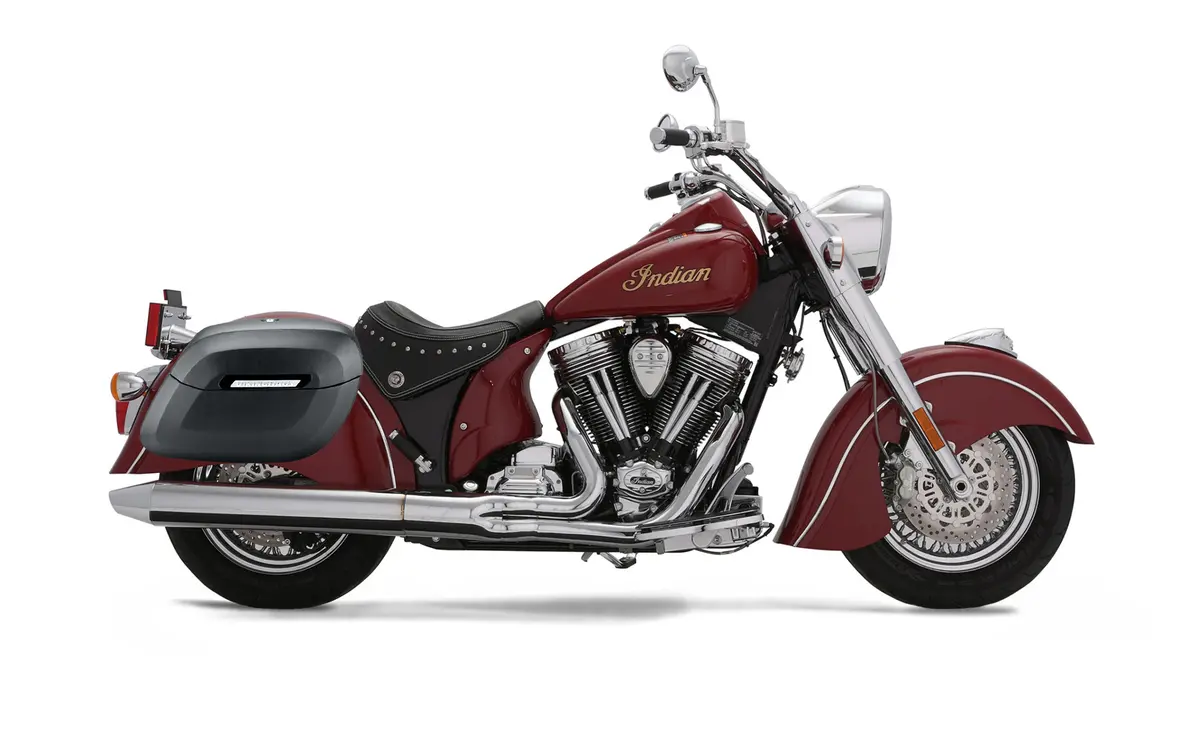 40L - Lamellar Raven Extra Large Indian Chief Deluxe Leather Covered Motorcycle Hard Saddlebags 2