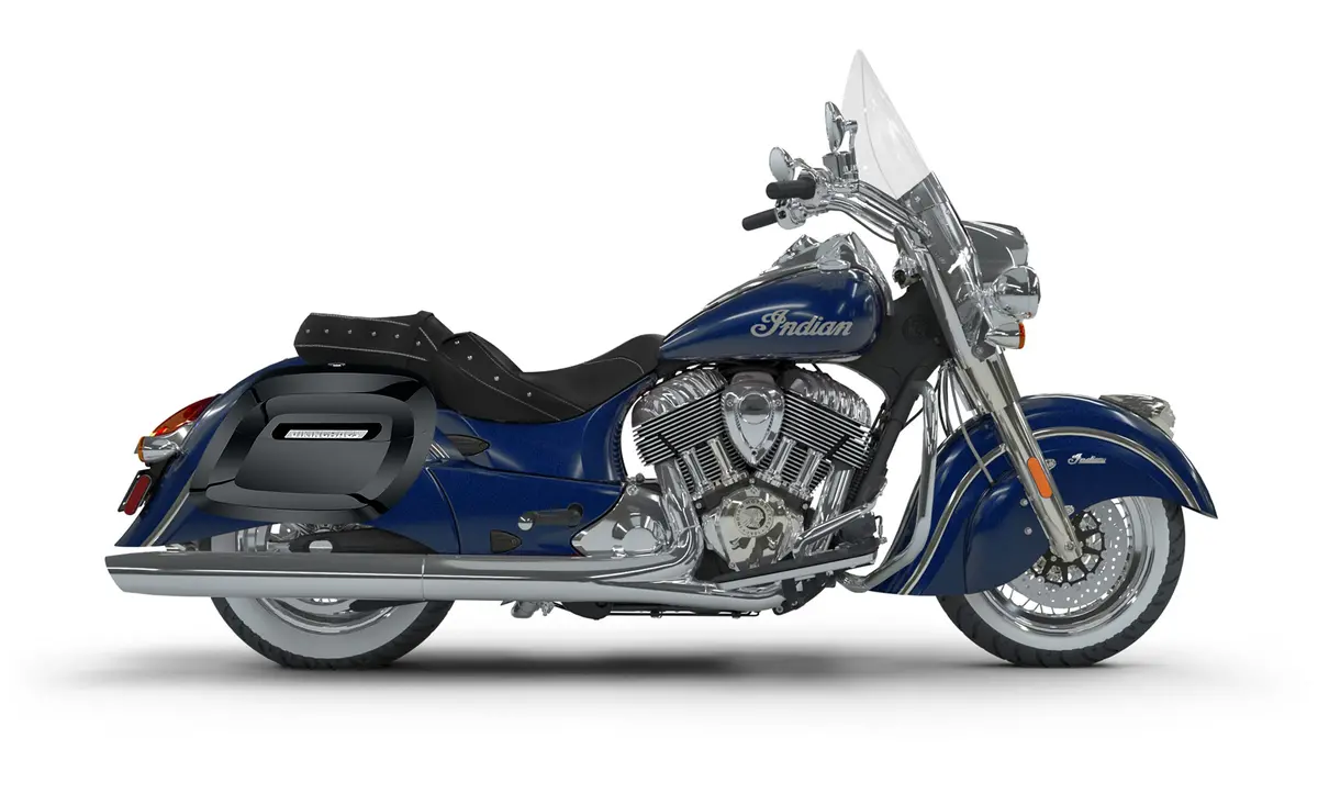 40L - Lamellar Raven Extra Large Indian Chief Vintage Painted Motorcycle Hard Saddlebags 2