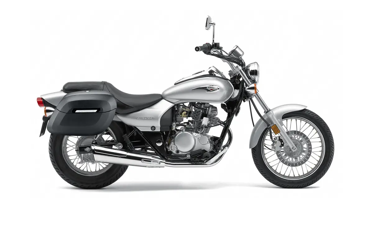 36L - Lamellar Raven Extra Large Kawasaki Eliminator 125 Bn125 Shock Cutout Matte Motorcycle Hard Saddlebags 2