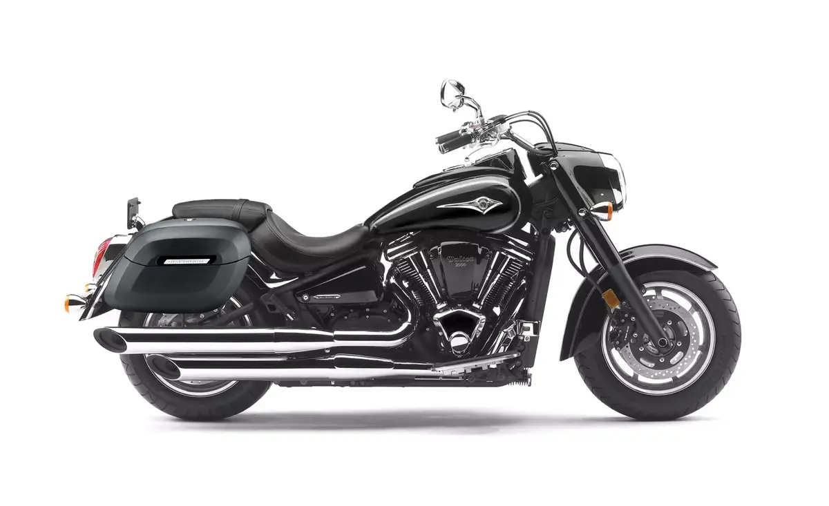 40L - Lamellar Raven Extra Large Kawasaki Vulcan 2000 Vn2000 Matte Motorcycle Hard Saddlebags 2