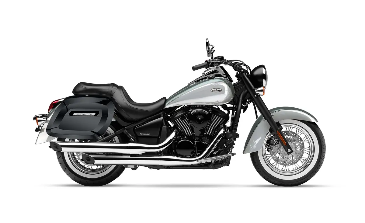 40L - Lamellar Raven Extra Large Kawasaki Vulcan 900 Classic Vn900 Painted Motorcycle Hard Saddlebags 2