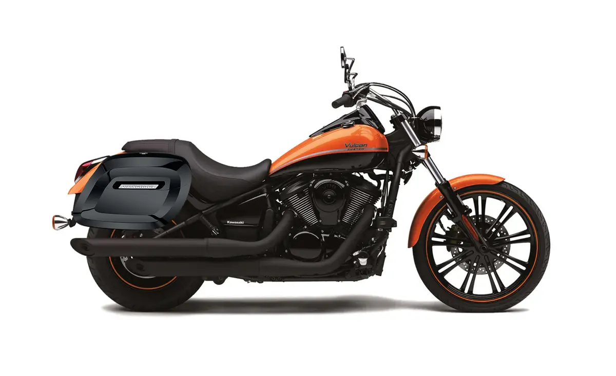 40L - Lamellar Raven Extra Large Kawasaki Vulcan 900 Custom Vn900c Painted Motorcycle Hard Saddlebags 2