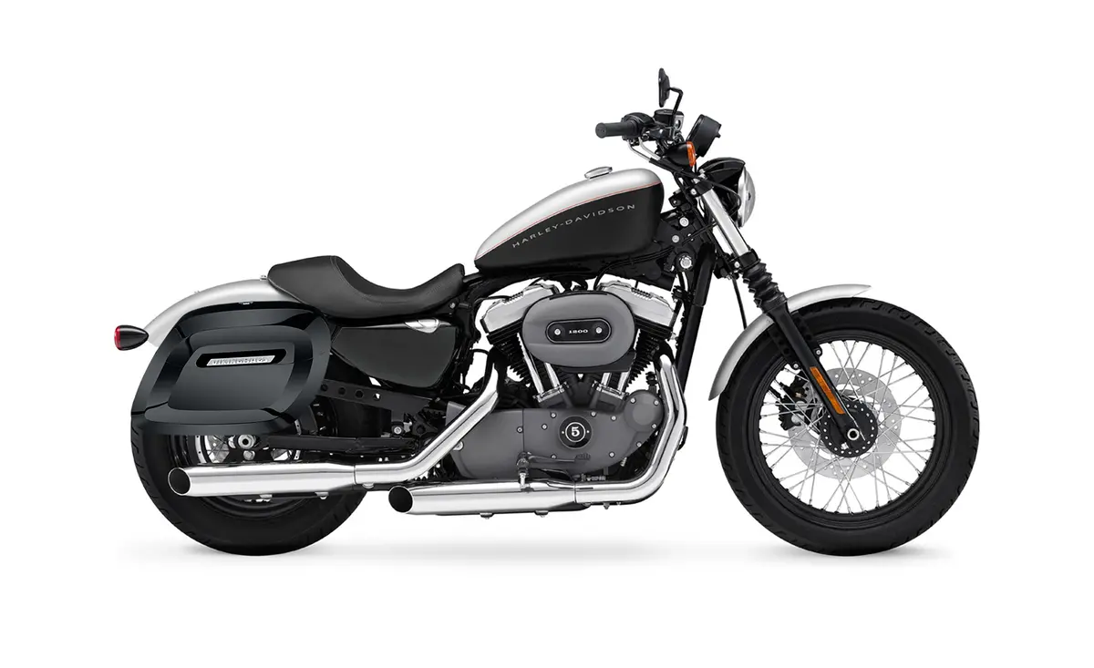 36L - Lamellar Raven Extra Large Shock Cut-Out Painted Hard Saddlebags For Harley Sportster 1200 Nightster Xl1200n 2