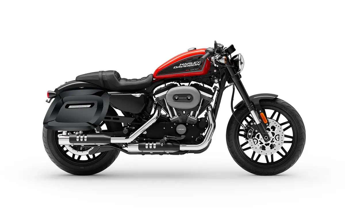 36L - Lamellar Raven Xl Shock Cut-Out Painted Hard Saddlebags For Harley Sportster 1200 Roadster Xl1200cx 2