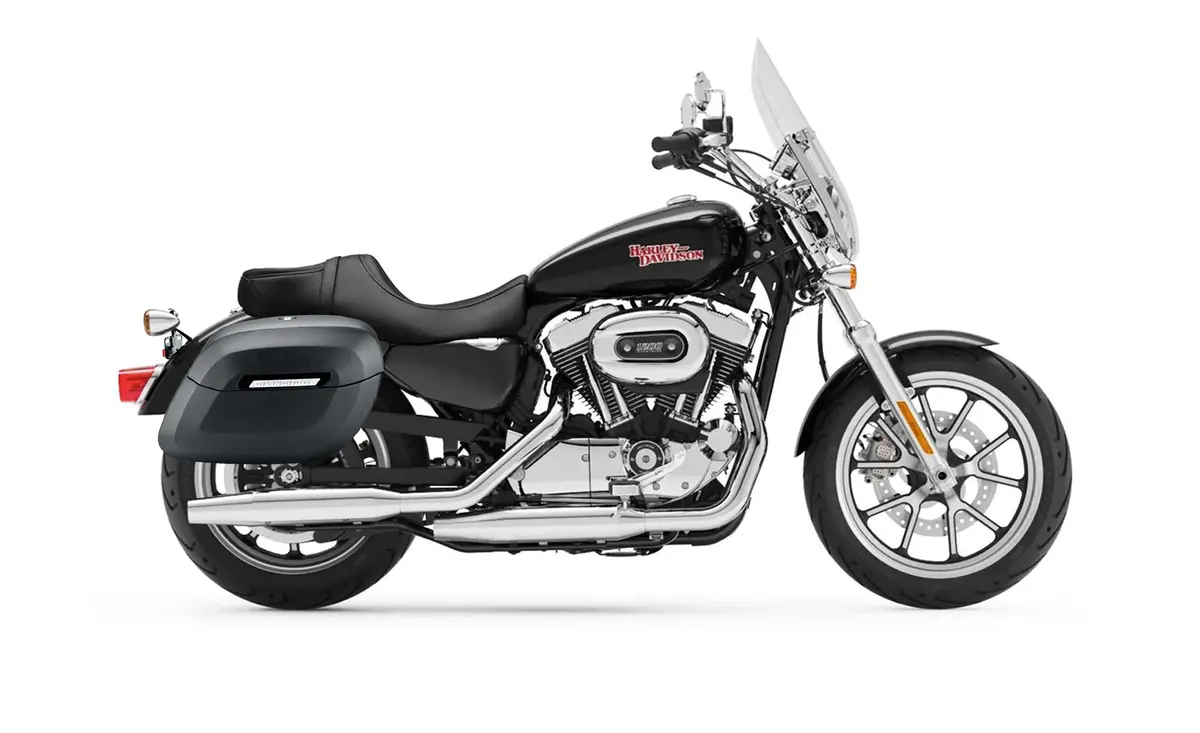 36L - Lamellar Raven Extra Large Shock Cutout Matte Motorcycle Hard Saddlebags For Harley Sportster 1200 Super Low Xl1200t 2