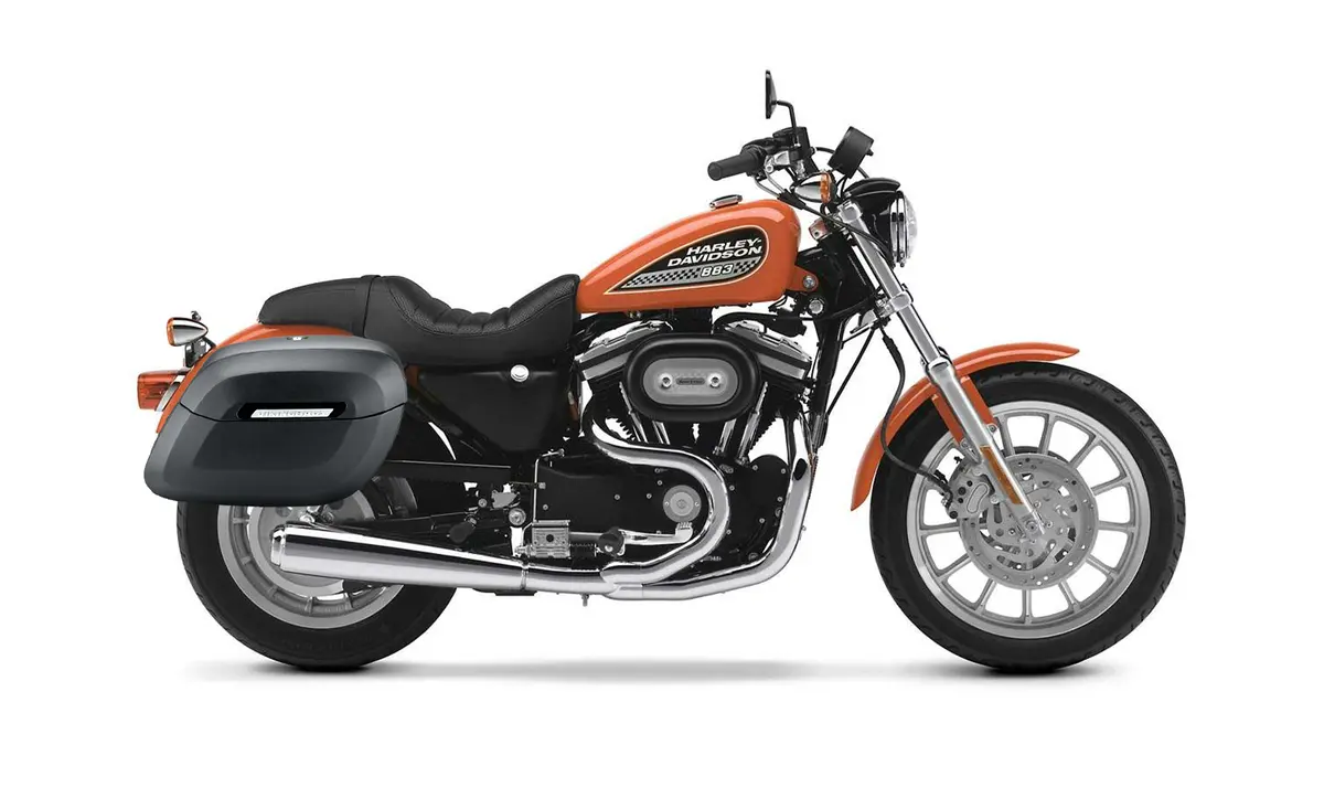 36L - Lamellar Raven Extra Large Shock Cutout Matte Motorcycle Hard Saddlebags For Harley Sportster 883 Low Xl883l 2