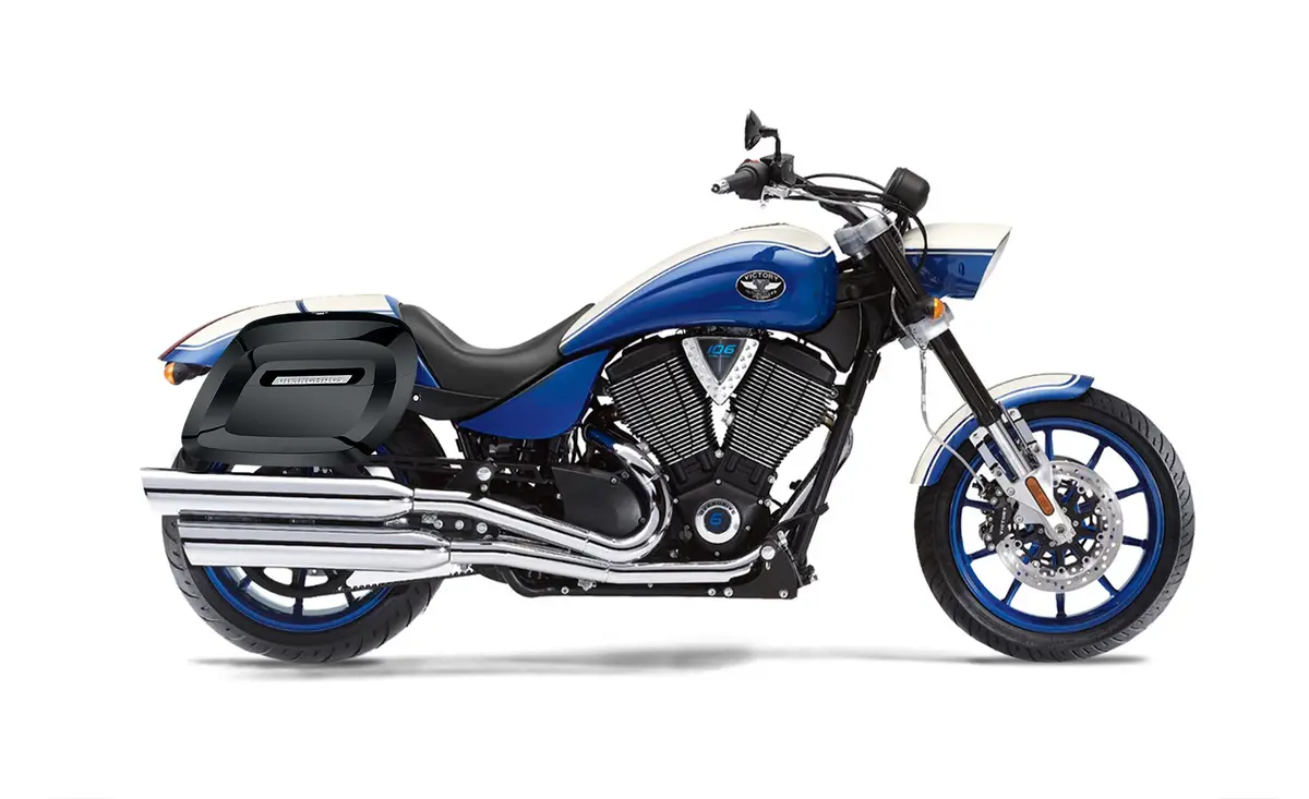 40L - Lamellar Raven Extra Large Victory Hammer Painted Motorcycle Hard Saddlebags 2