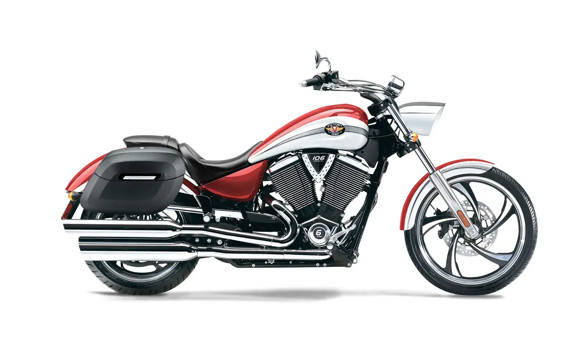 40L - Lamellar Raven Extra Large Victory Vegas Matte Motorcycle Hard Saddlebags 2