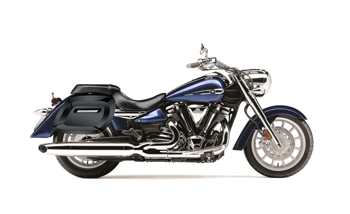 40L - Lamellar Raven Extra Large Yamaha Stratoliner Xv 1900 Painted Motorcycle Hard Saddlebags 2