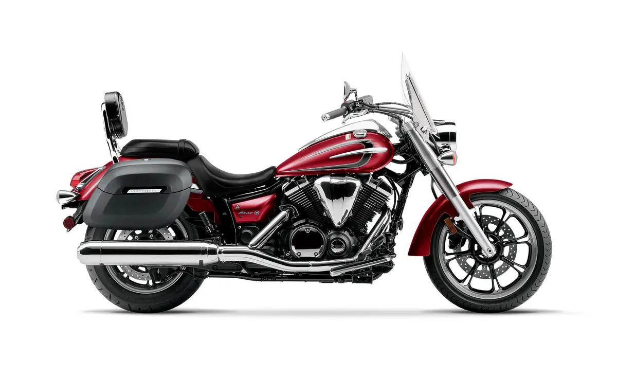40L - Lamellar Raven Extra Large Yamaha V Star 950 Tourer Matte Motorcycle Hard Saddlebags 2