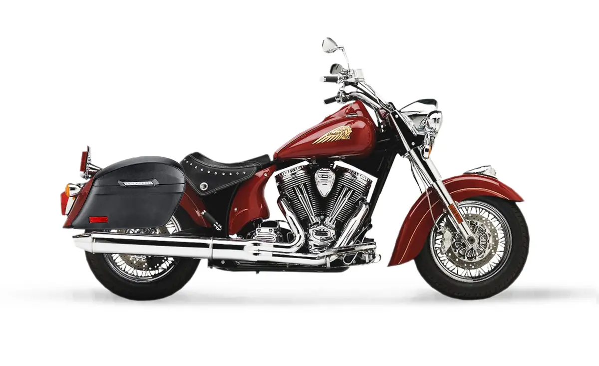 44L - Lamellar Stallion Extra Large Indian Chief Standard Leather Covered Motorcycle Hard Saddlebags 2
