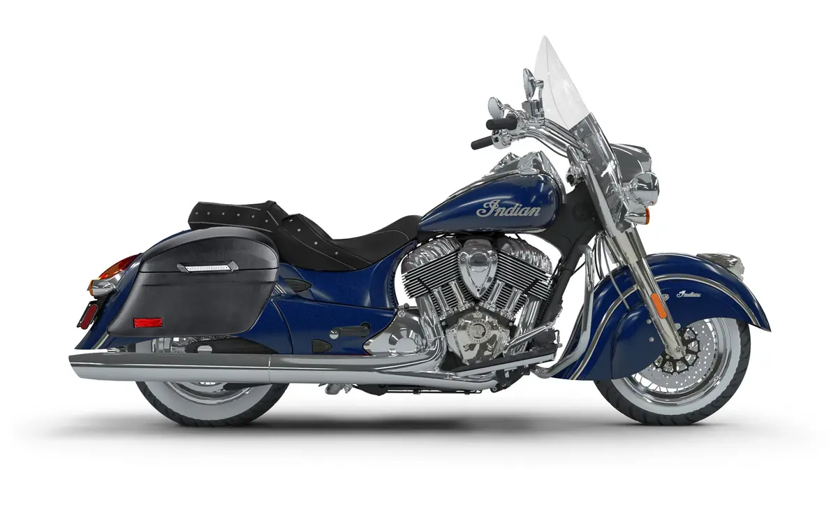 44L - Lamellar Stallion Extra Large Indian Chief Vintage Leather Covered Motorcycle Hard Saddlebags 2