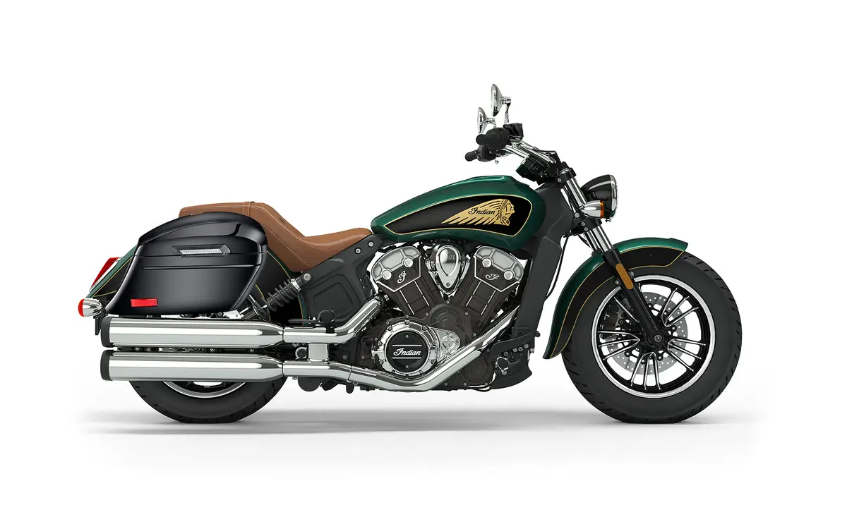44L - Lamellar Stallion Extra Large Indian Scout Painted Motorcycle Hard Saddlebags 2