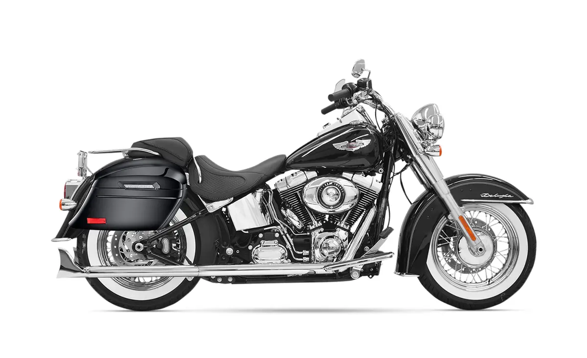 44L - Lamellar Stallion Extra Large Painted Motorcycle Hard Saddlebags For Harley Softail Heritage Flstc/I 2