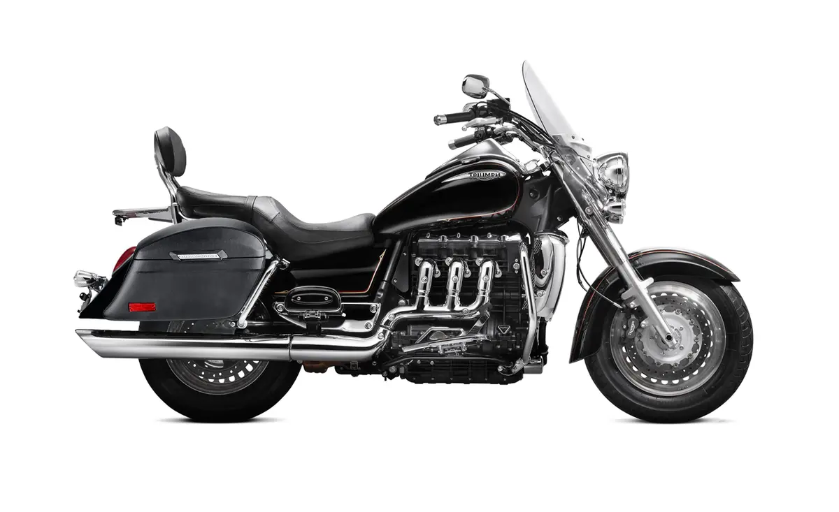 44L - Lamellar Stallion Extra Large Triumph Rocket Iii Touring Leather Covered Motorcycle Hard Saddlebags 2
