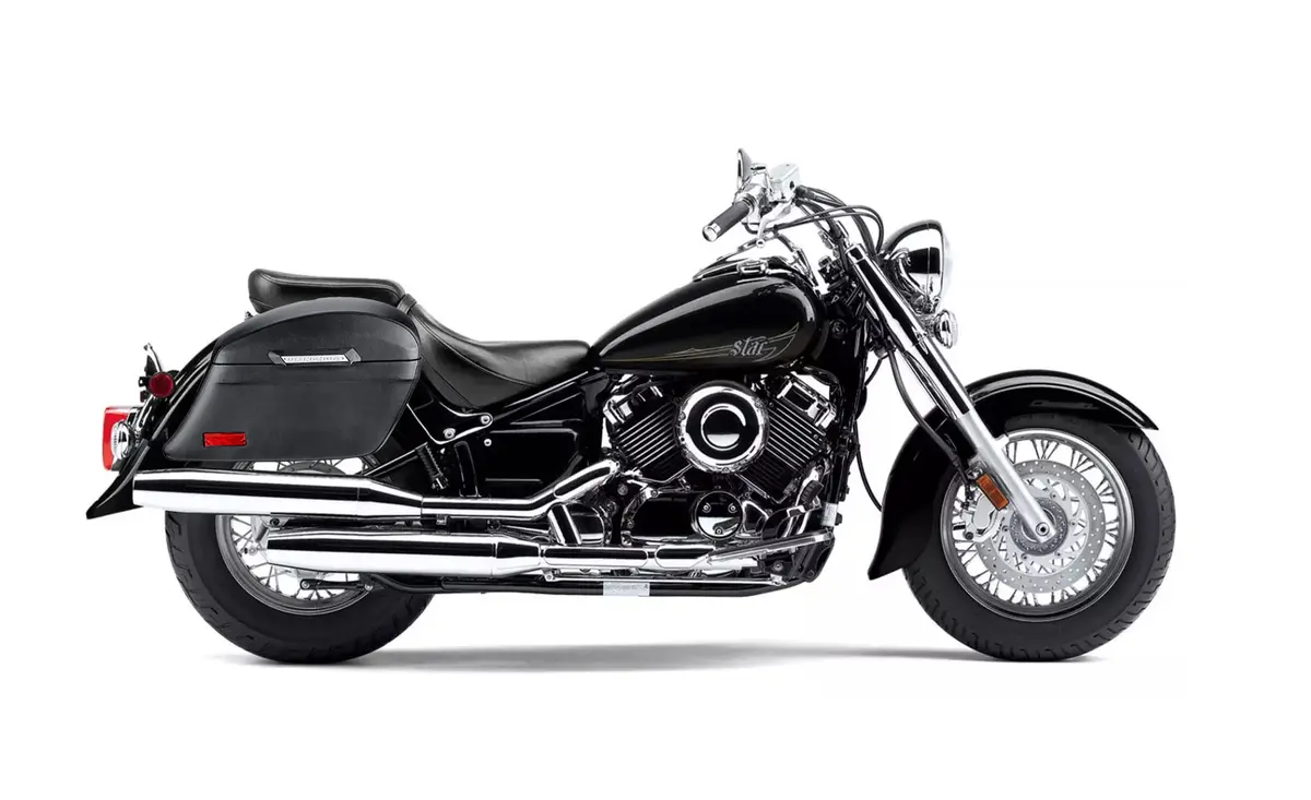 44L - Lamellar Stallion Extra Large Yamaha V Star 650 Classic Xvs65a Leather Covered Motorcycle Hard Saddlebags 2