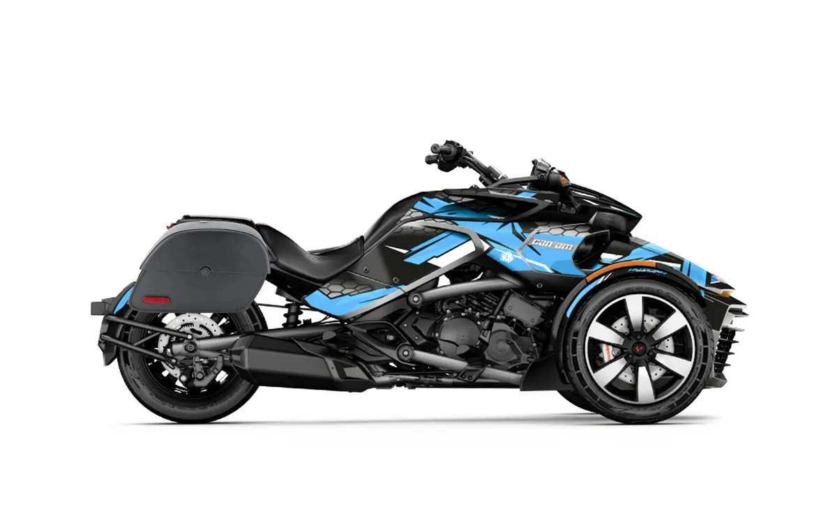 28L - Panzer Medium Hard Mount Can Am Spyder F3 Leather Motorcycle Saddlebags 2