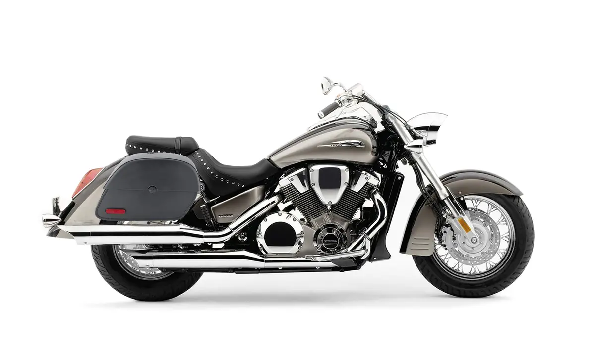 28L - Panzer Medium Hard Mount Honda Vtx 1800 S Motorcycle Saddlebags 2