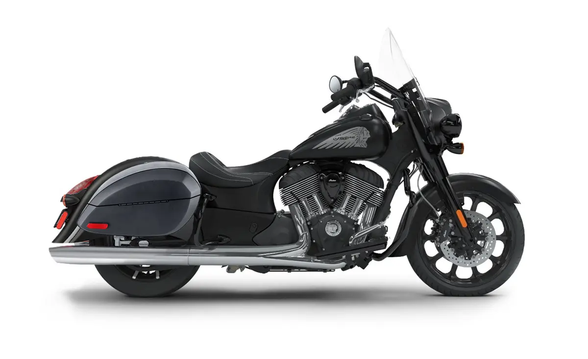 28L - Phantom Large Indian Springfield Darkhorse Leather Wrapped Motorcycle Hard Saddlebags 2