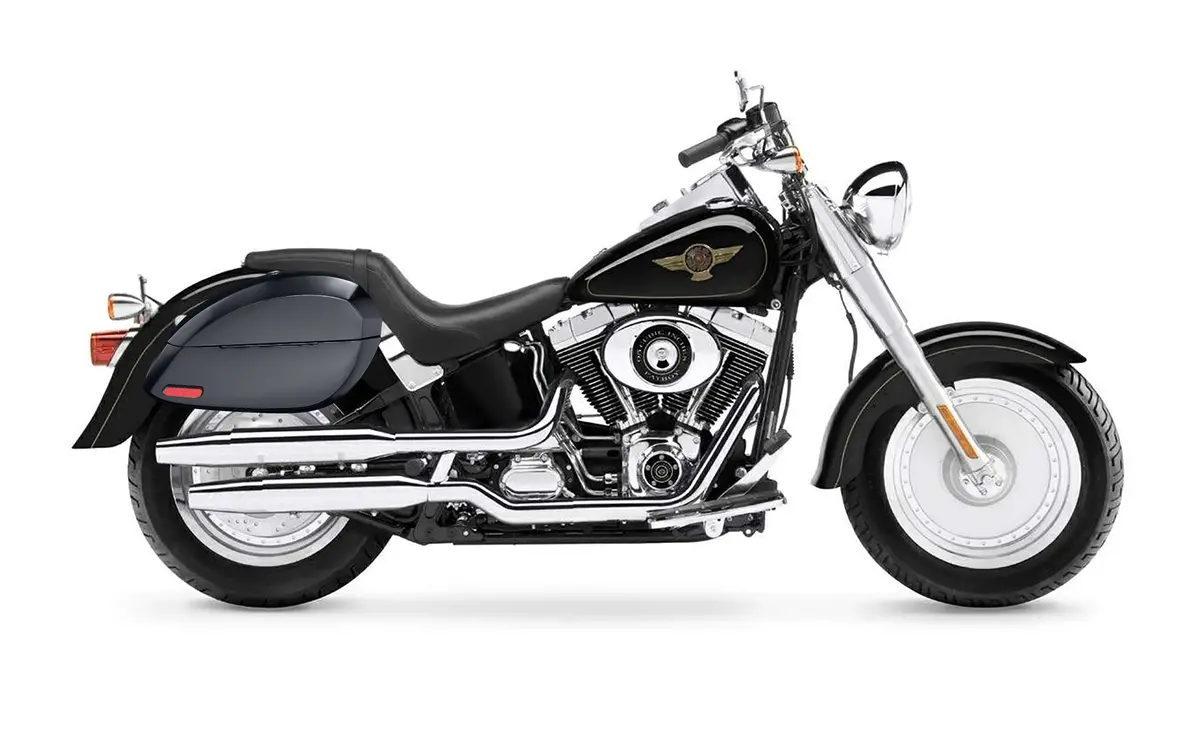 28L - Phantom Large Painted Motorcycle Hard Saddlebags For Harley Softail Fatboy Flstf/I 2
