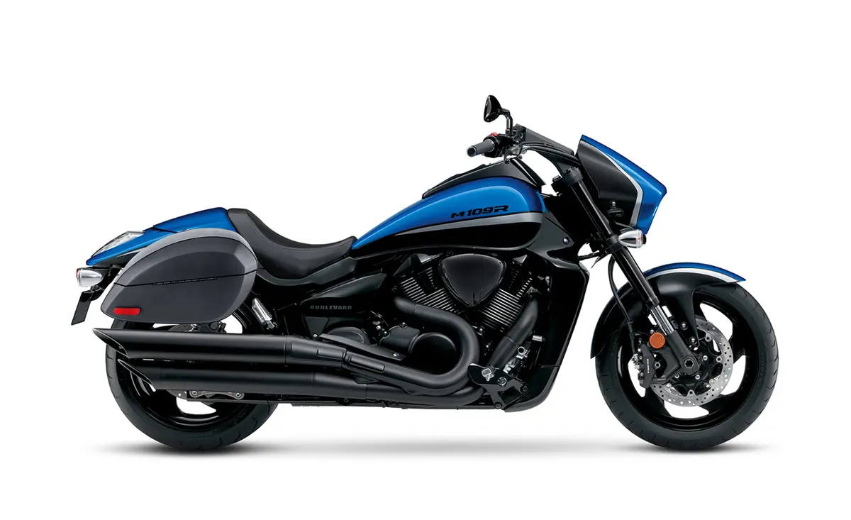 28L - Phantom Large Suzuki Boulevard M109 Vzr1800 Leather Wrapped Motorcycle Hard Saddlebags 2