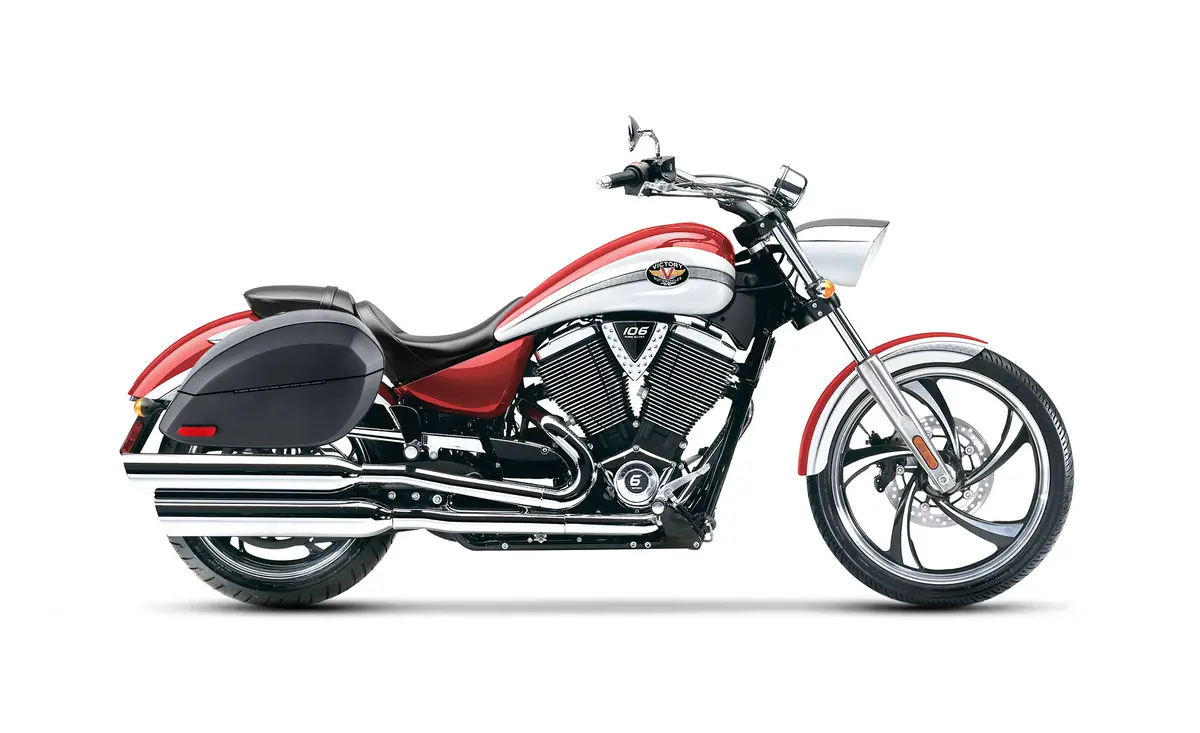 28L - Phantom Large Victory Vegas Leather Wrapped Motorcycle Hard Saddlebags 2
