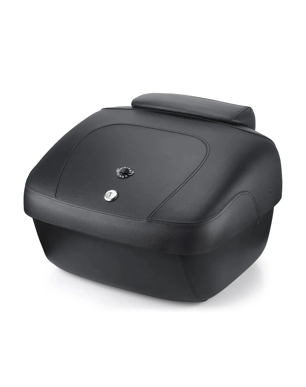 44L - Premium Extra Large Kawasaki Leather Wrapped Hard Motorcycle Trunk 1