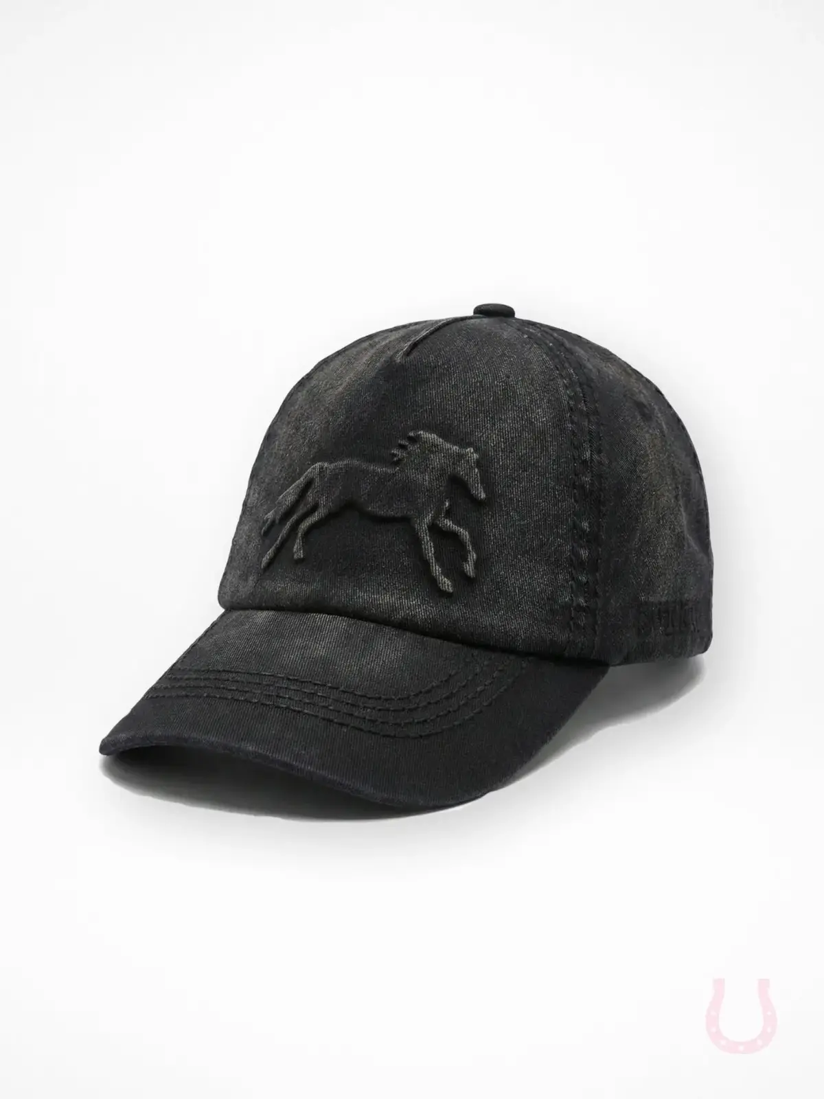 Vintage Black Horse Hat 1