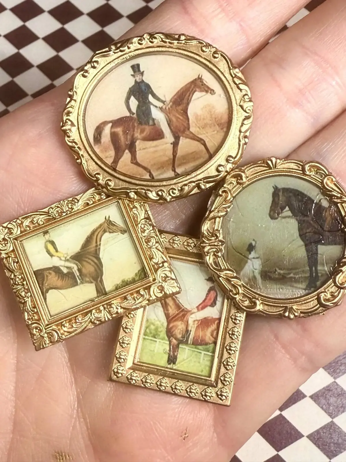 Vintage Equine Magnets (Set Of 4) 1