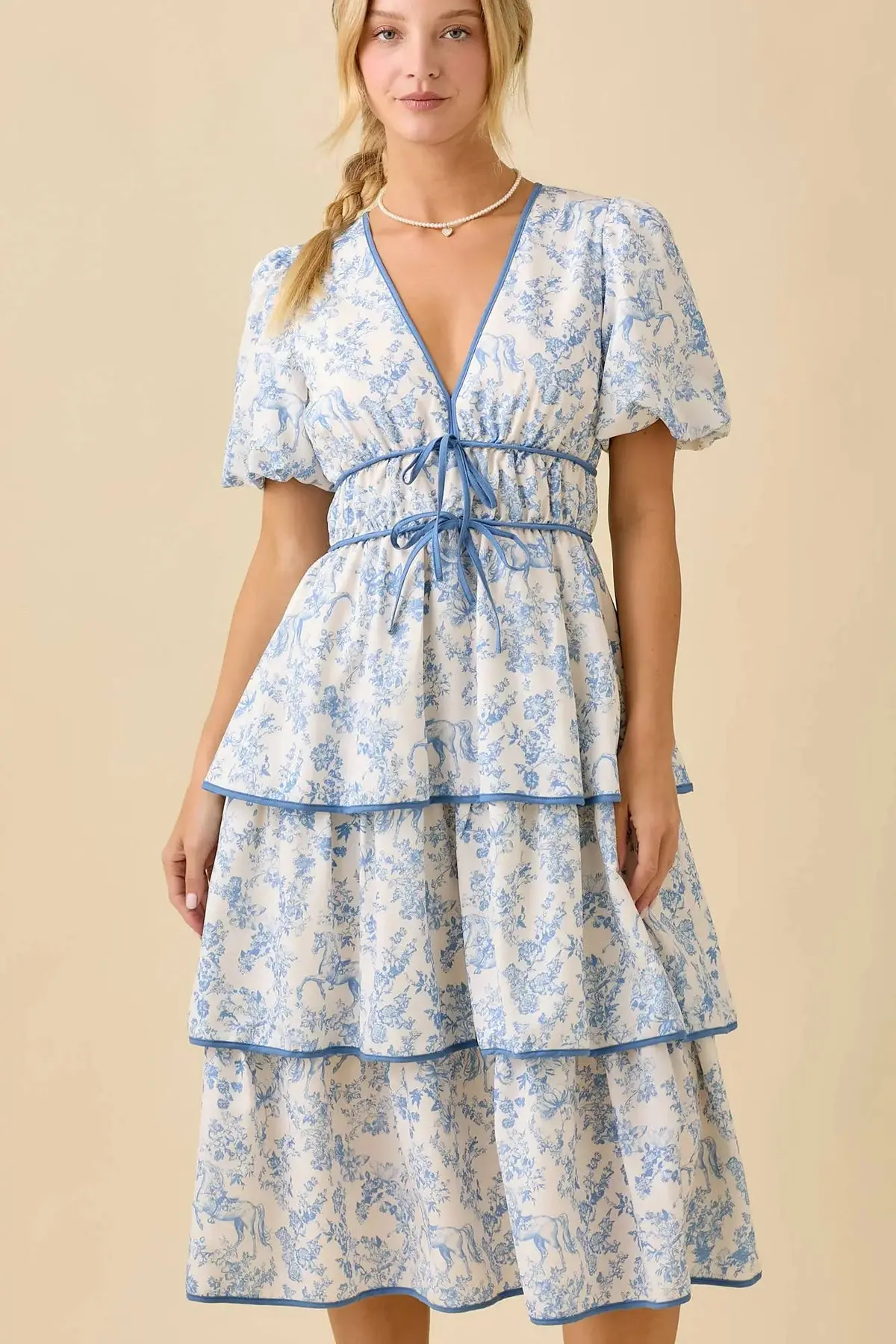 Vintage Horse Toile Dress 4