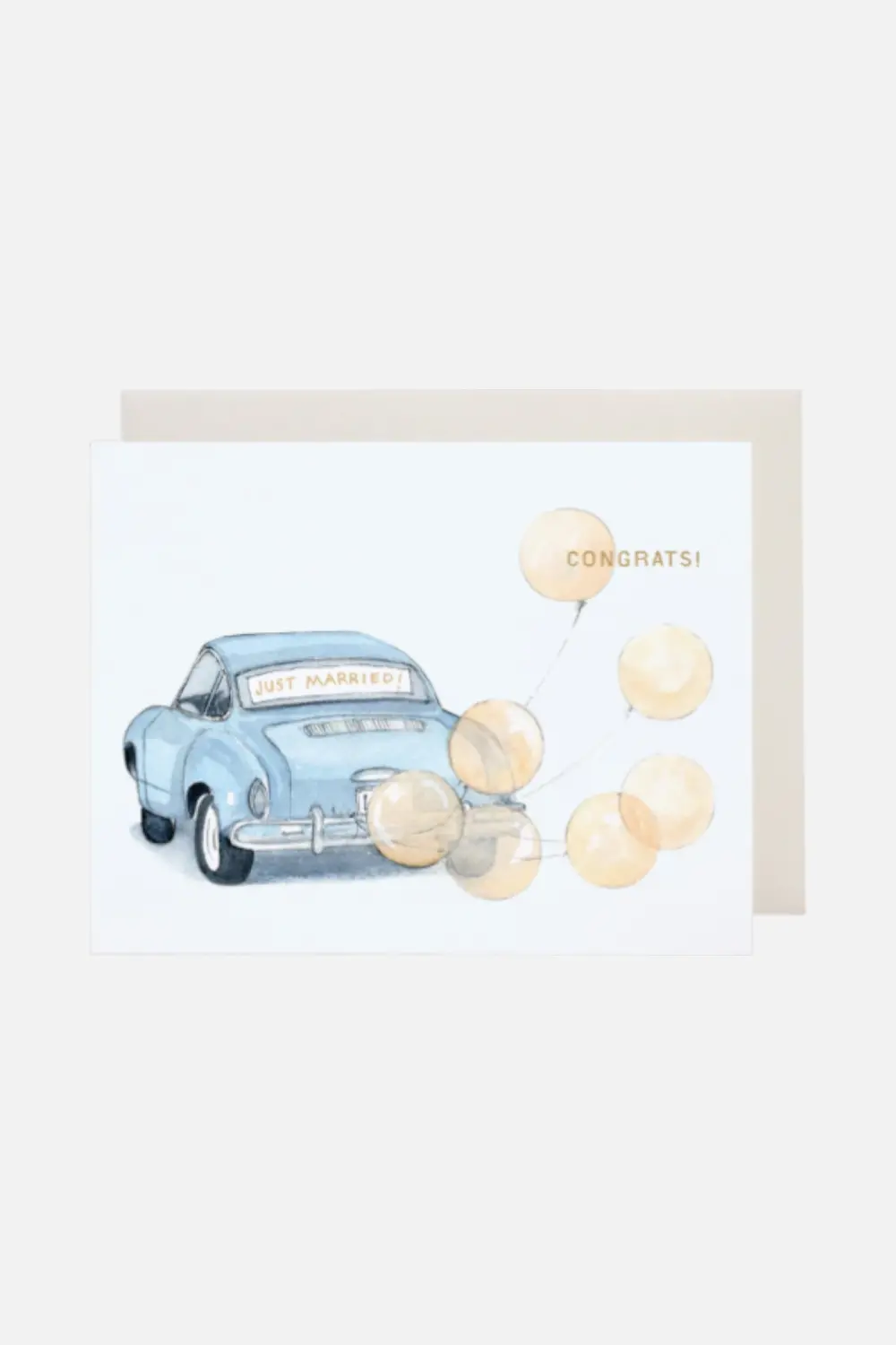 Vintage Car Wedding Greeting Card 1