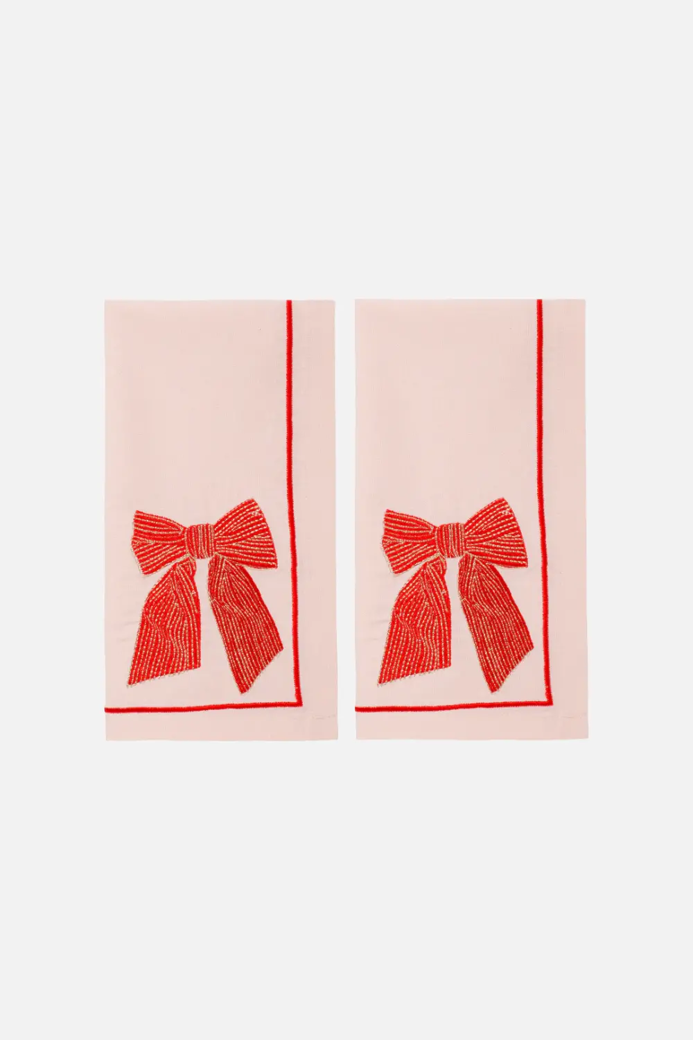 Vondels Bow Soft Pink Napkins 1