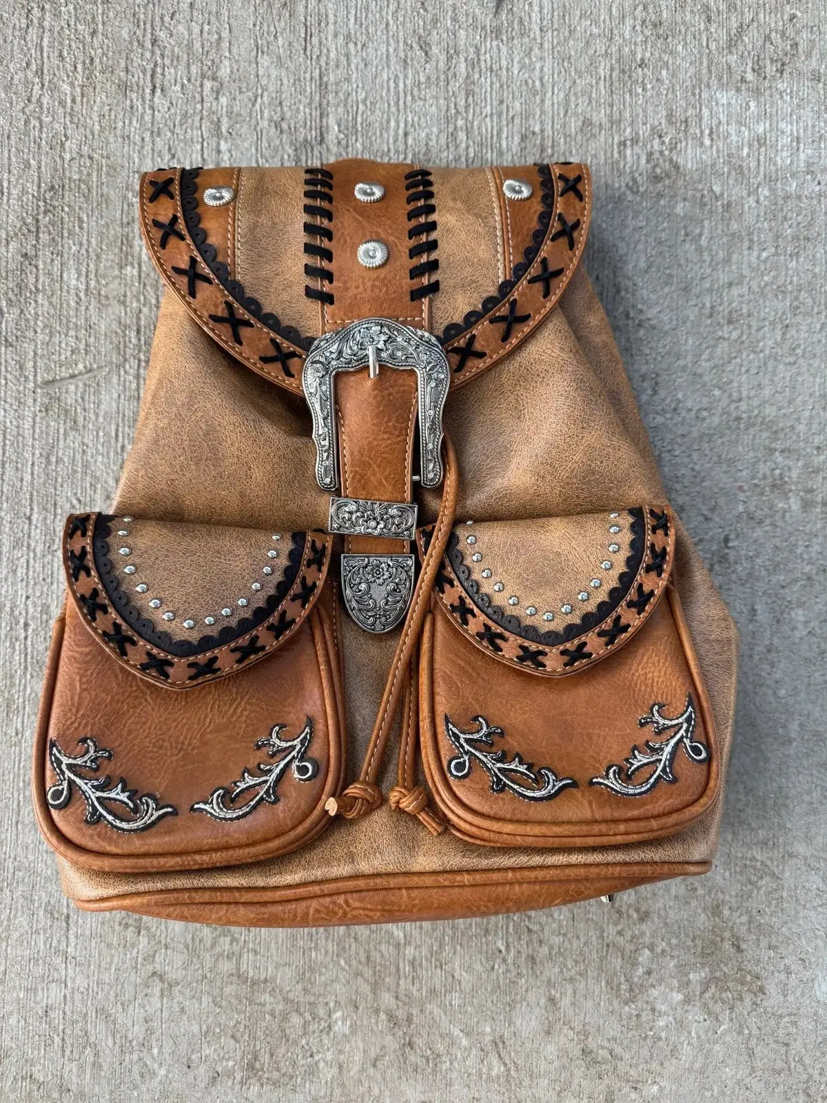 Western Belt Buckle Backpack 2