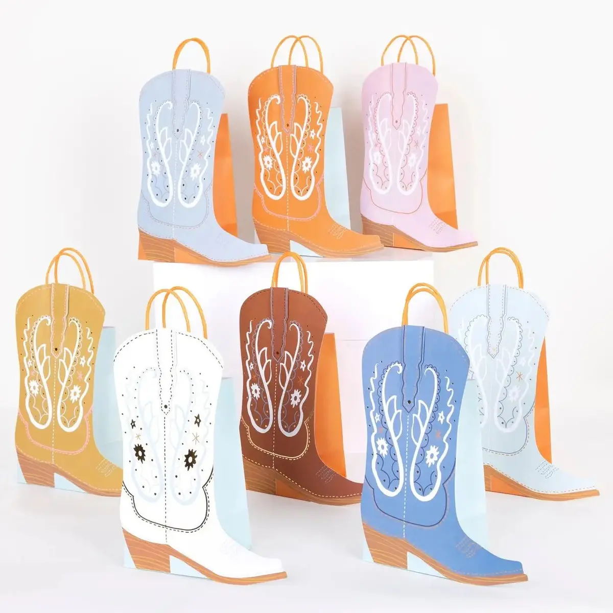Western Boot Party Bags (8 Pack) 1