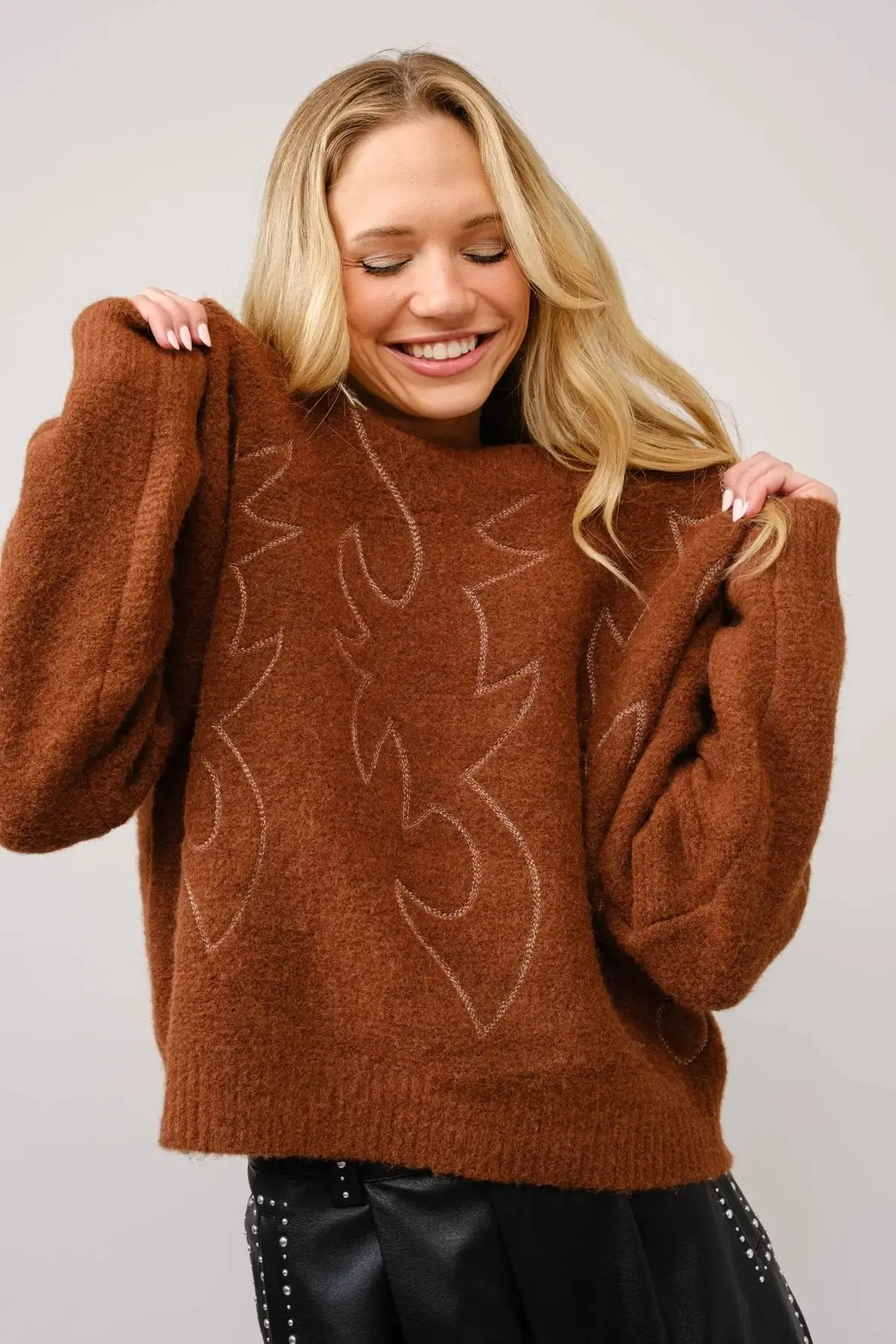 Western Boot-Stitch Sweater 1