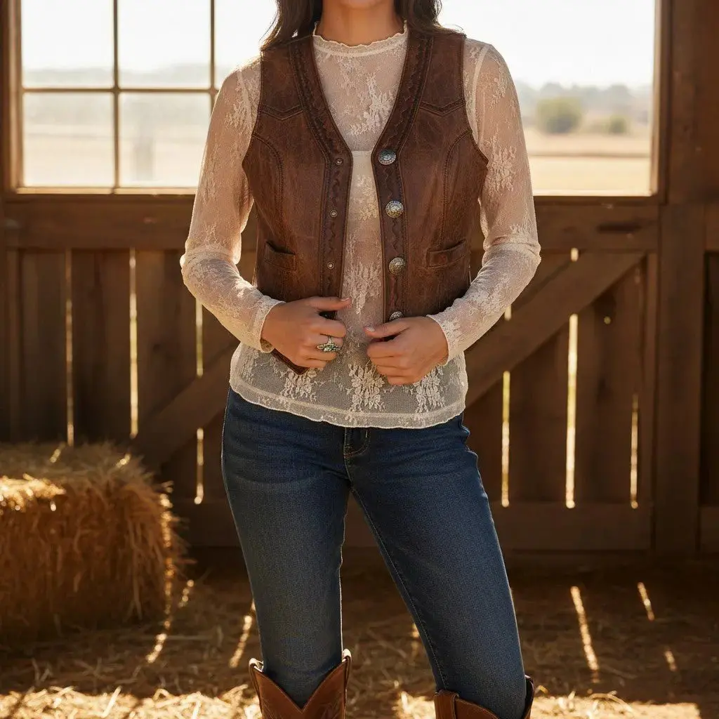 Western Lace Mesh Top 1