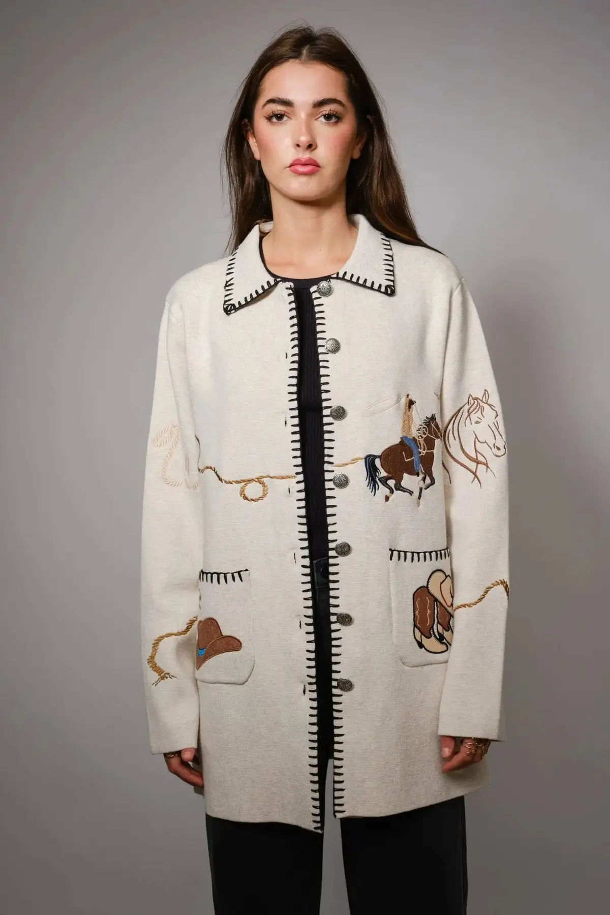 Western Long Button-Up Jacket 1