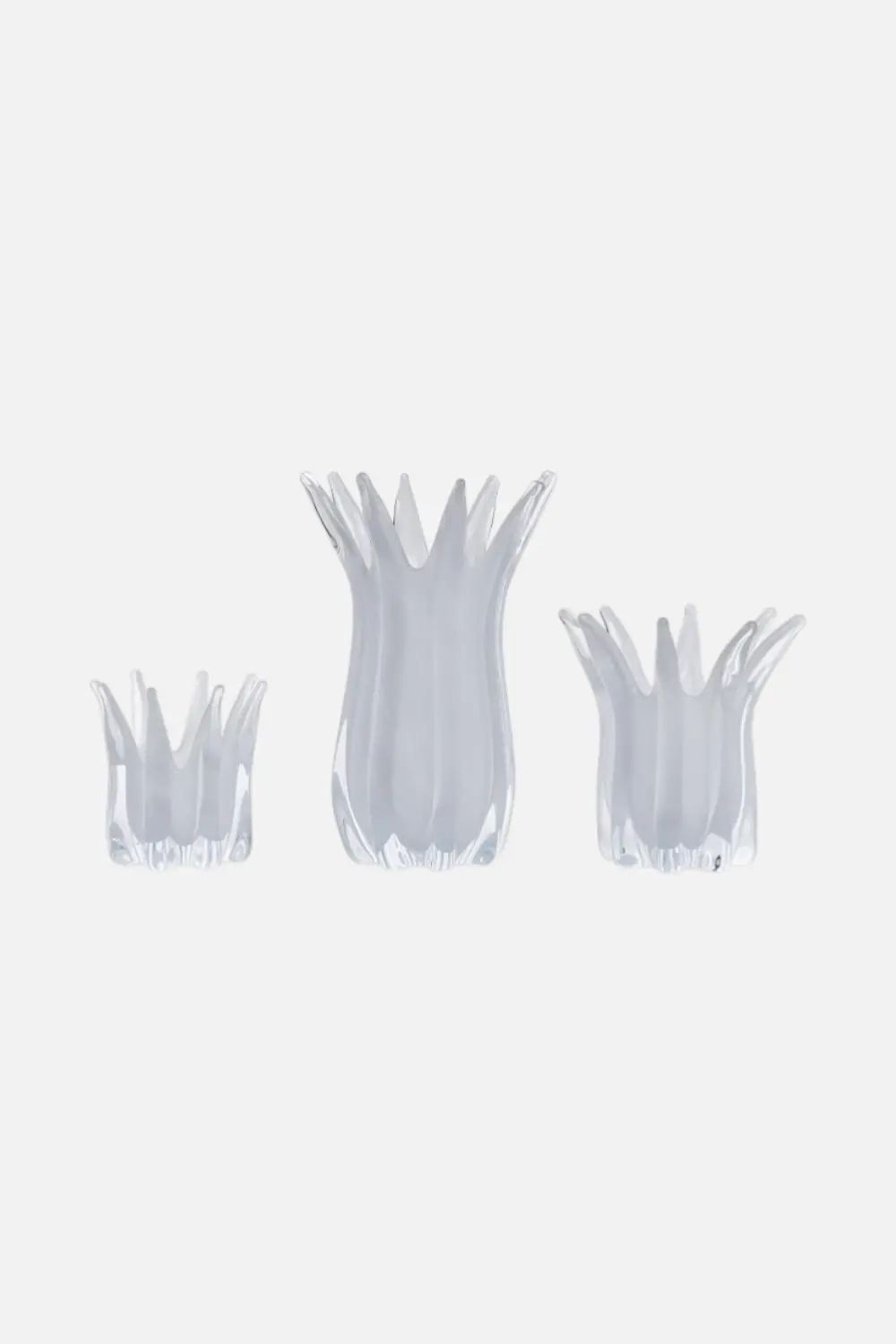 Two's Company White Blossoms Glass Candle Holder/Vase- Hand-Blown Glass 1