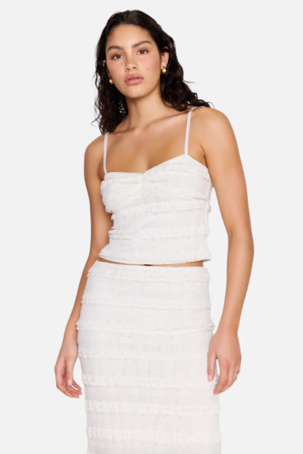 Minkpink Sophia Stretch Lace Cami In Off White 1