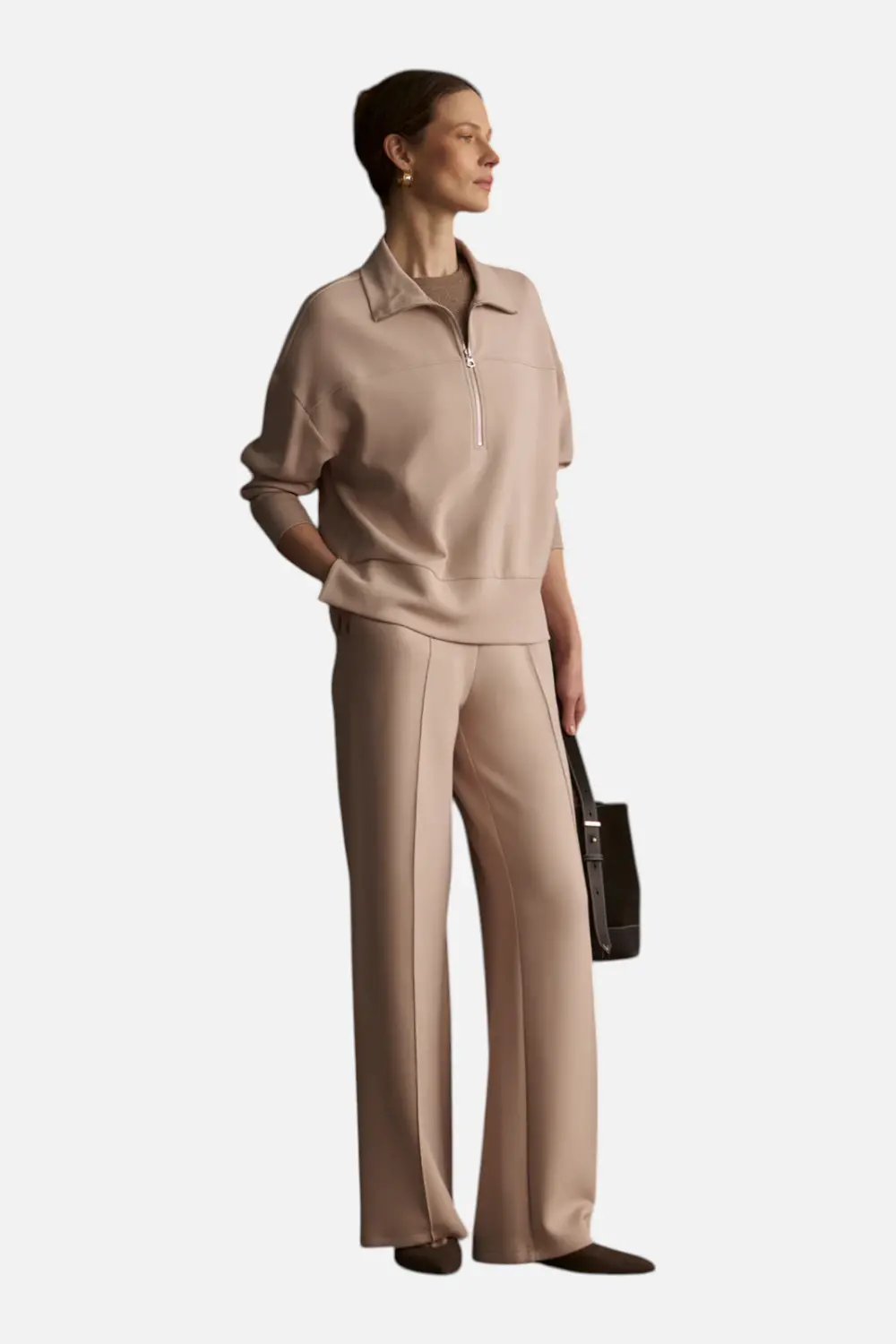 Varley Women's Wide Leg Pant 28" In Mushroom 1