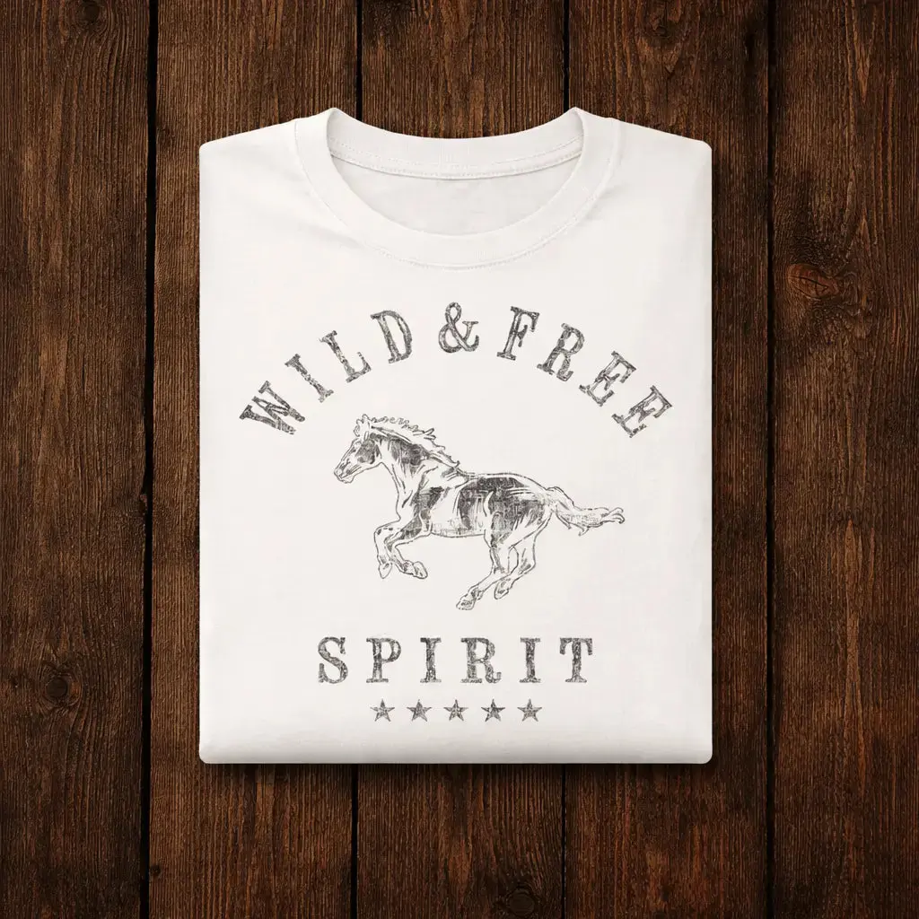 Wild & Free Horse Tee (White) 1