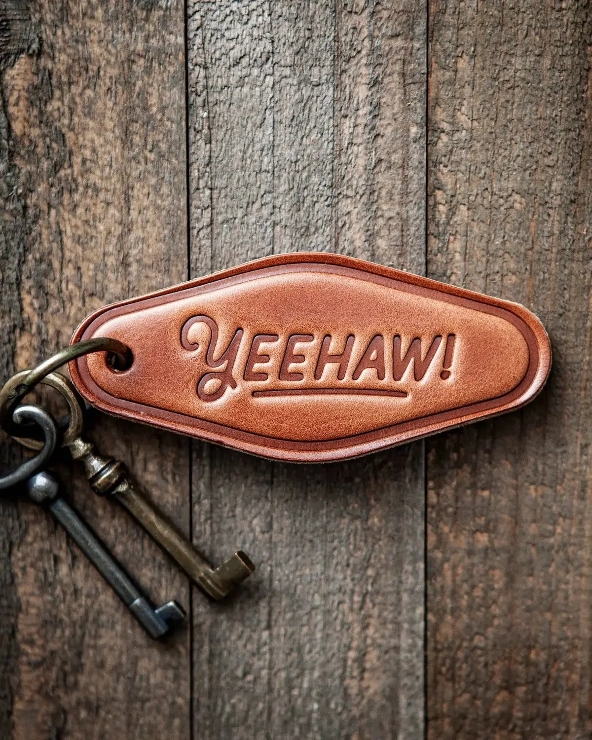 Yeehaw Leather Keychain Motel Style 1