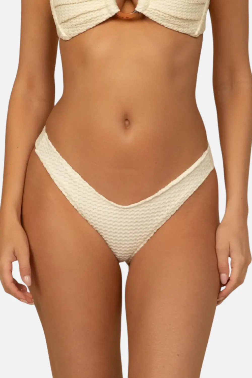 Montce Women's Lulu Zig Zag Amalia Texture Bikini Bottoms 1