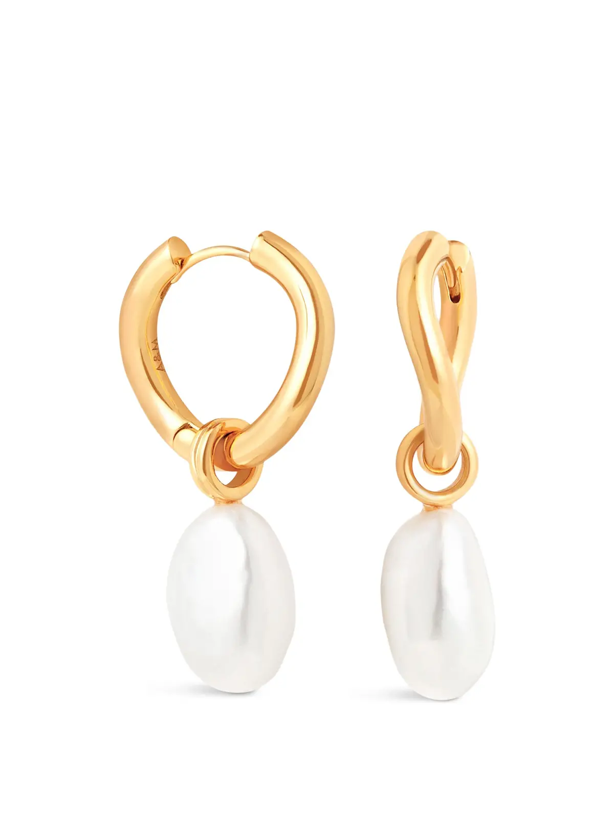 Pearl Drop Hoops 1