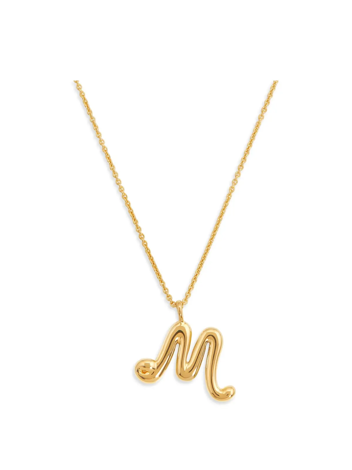 Curly Molten Initial M Pendant Necklace 1