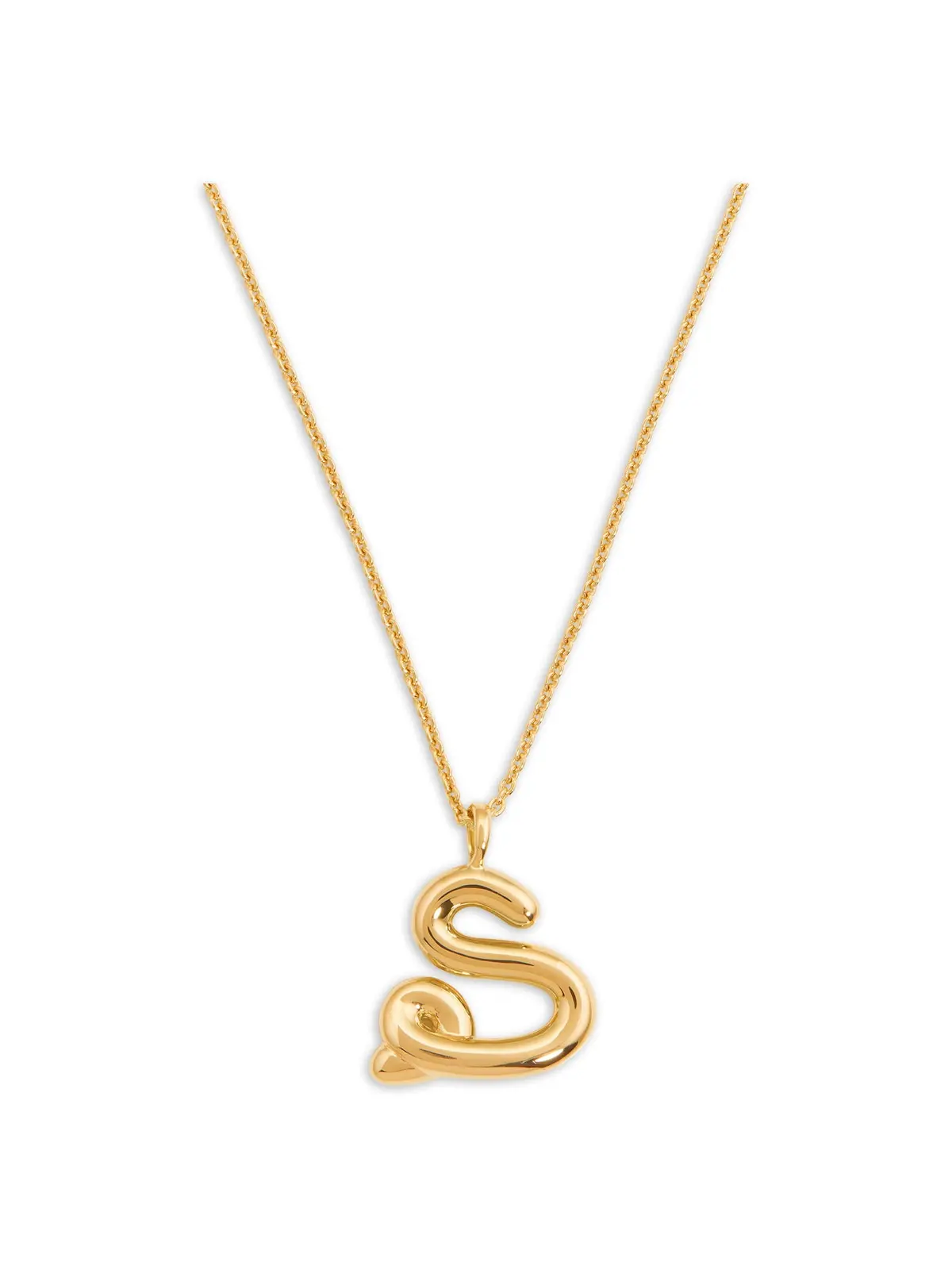 Curly Molten Initial S Pendant Necklace 1