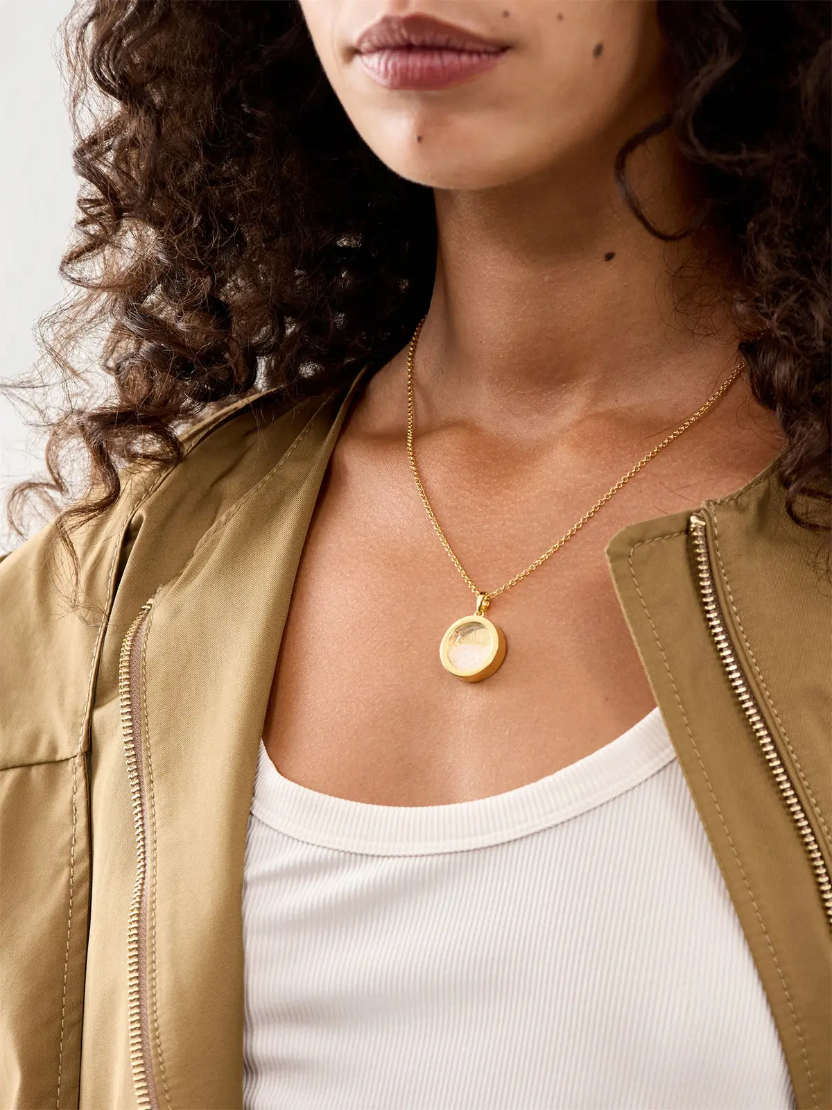 Medium Deco Sun Birthstone Amulet Necklace 1