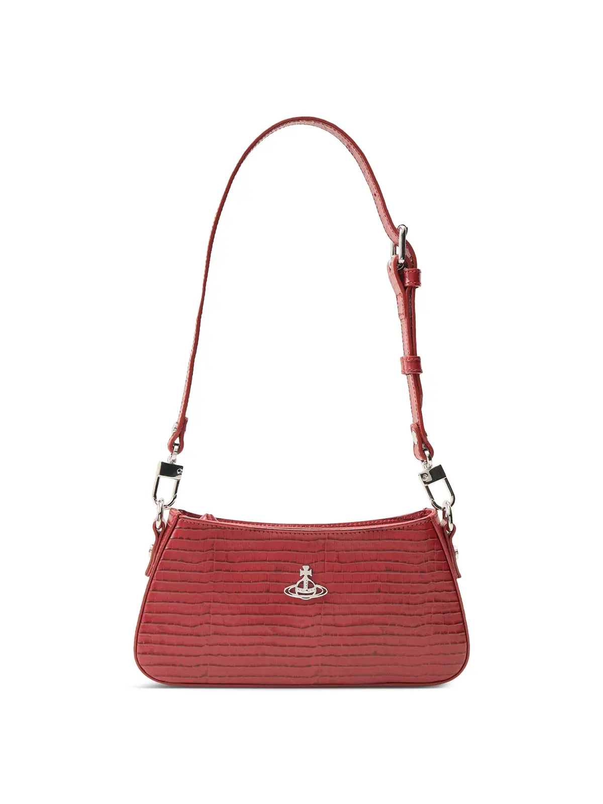 Tasha Mini Croc Embossed Shoulder Phone Bag Red 1