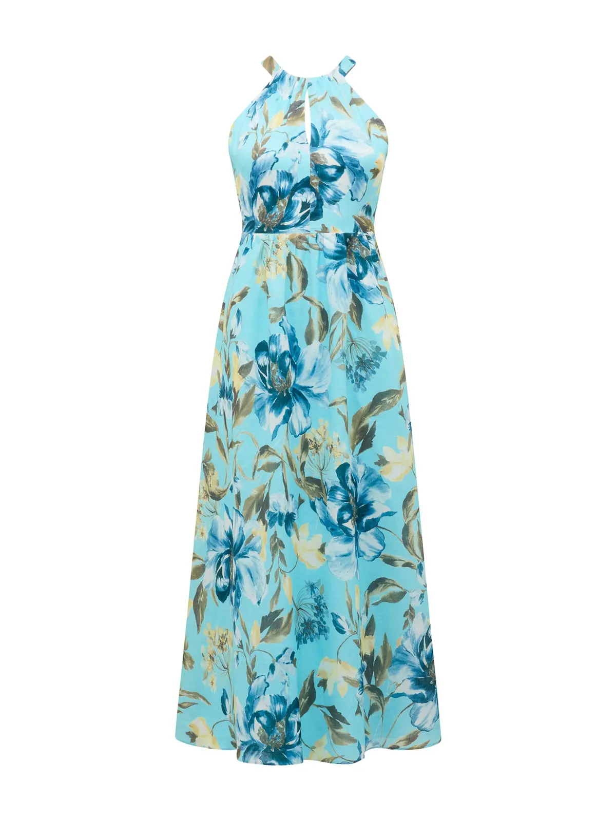 Dakota Printed Halter Neck Midi Dress 1