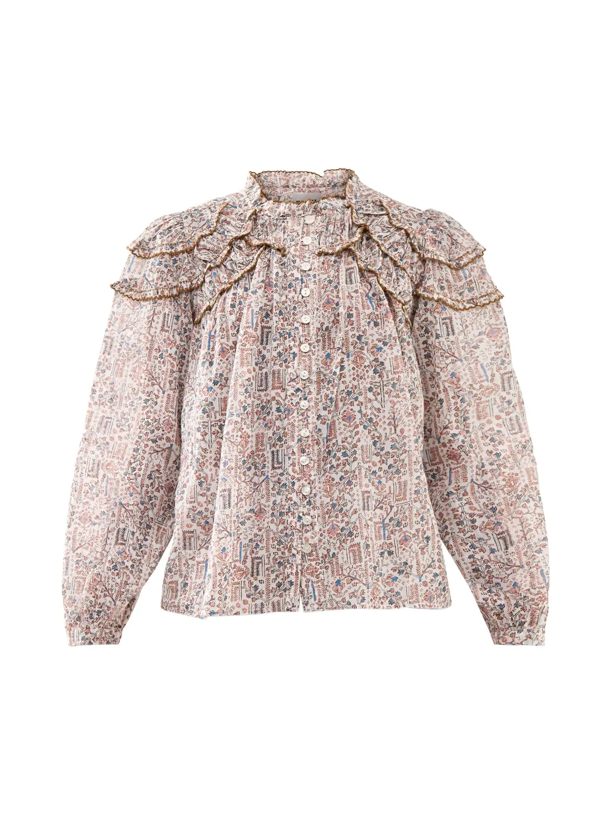 Crysta-Ga Printed Peasent Blouse 1
